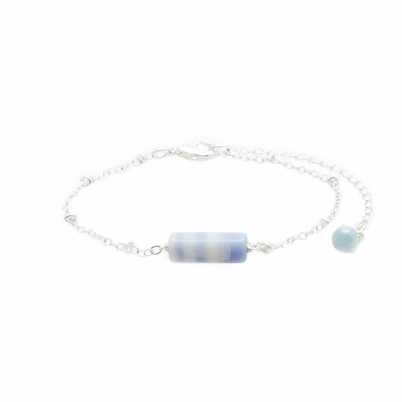 Blue Lace Agate Gemstone Chip Bracelet